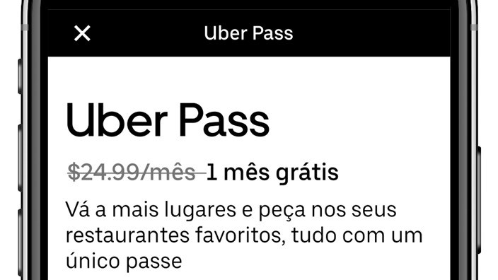 Uber lança plano de assinatura mensal por R$25,00